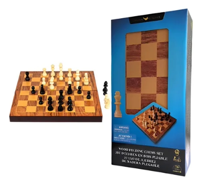 Ajedrez con tablero plegable de madera